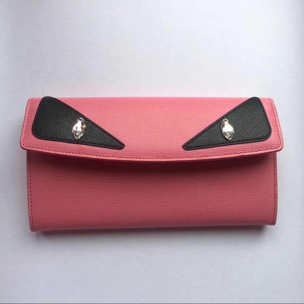 NEW Fendi Monster pink wallet